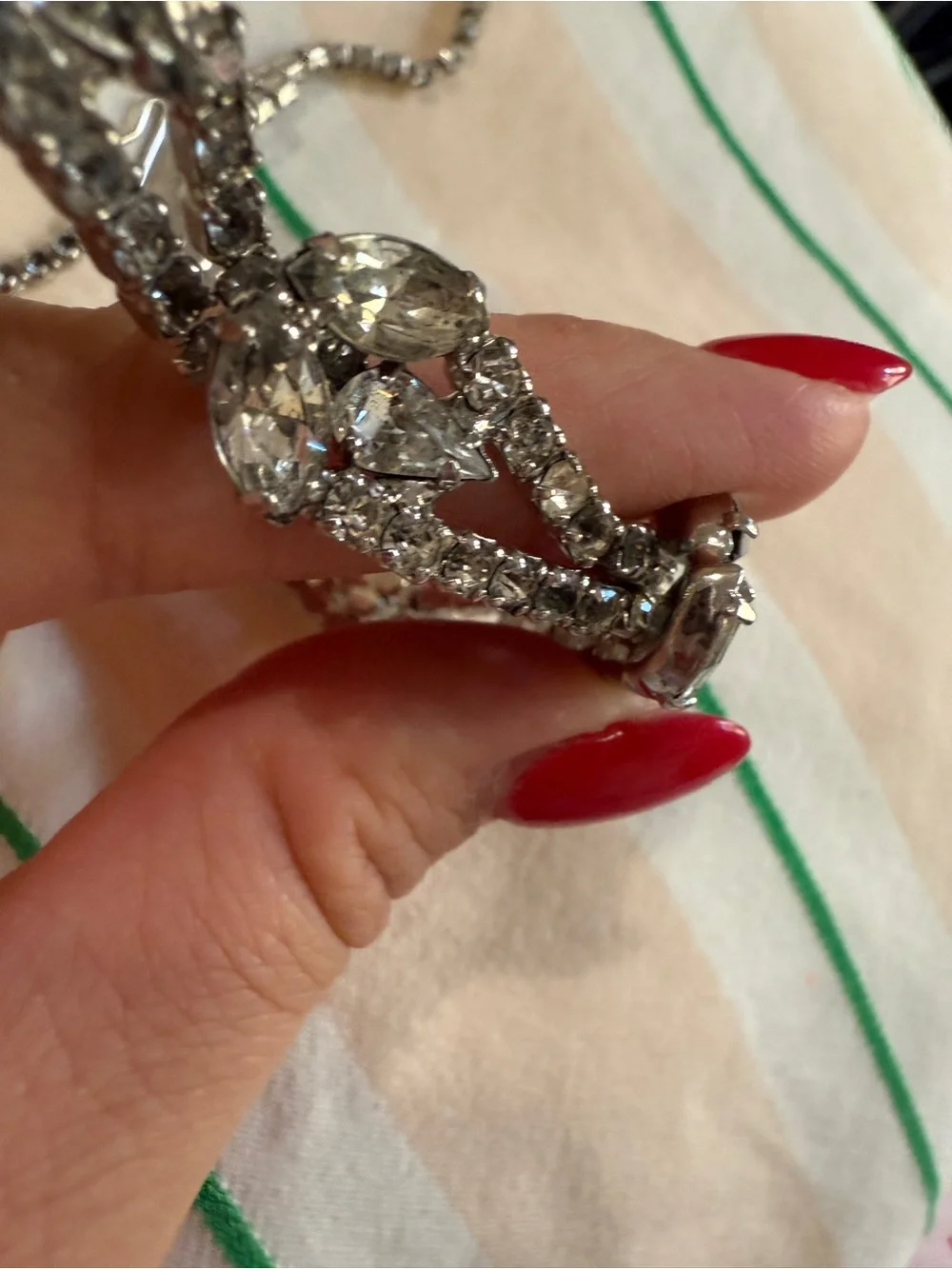 1950s Vintage Rhinestone Hollywood Glamour Elegant Eveningwear Necklace